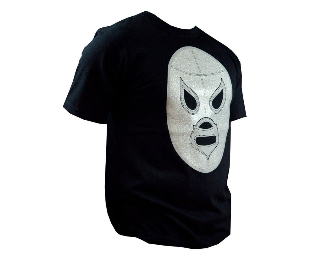 Silver Lucha Libre T shirt Short Sleeve Round Neck - Mr. MaskMan - Wrestling Mask - Lucha Libre Mask - Luchador Mask