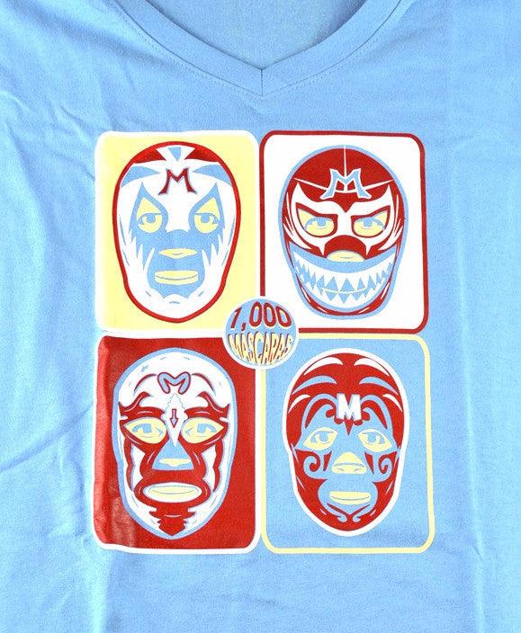 WOMAN MIL MASKS Lucha Libre T shirt Short Sleeve Round Neck - Mr. MaskMan - Wrestling Mask - Lucha Libre Mask - Luchador Mask - Mexican Wrestler