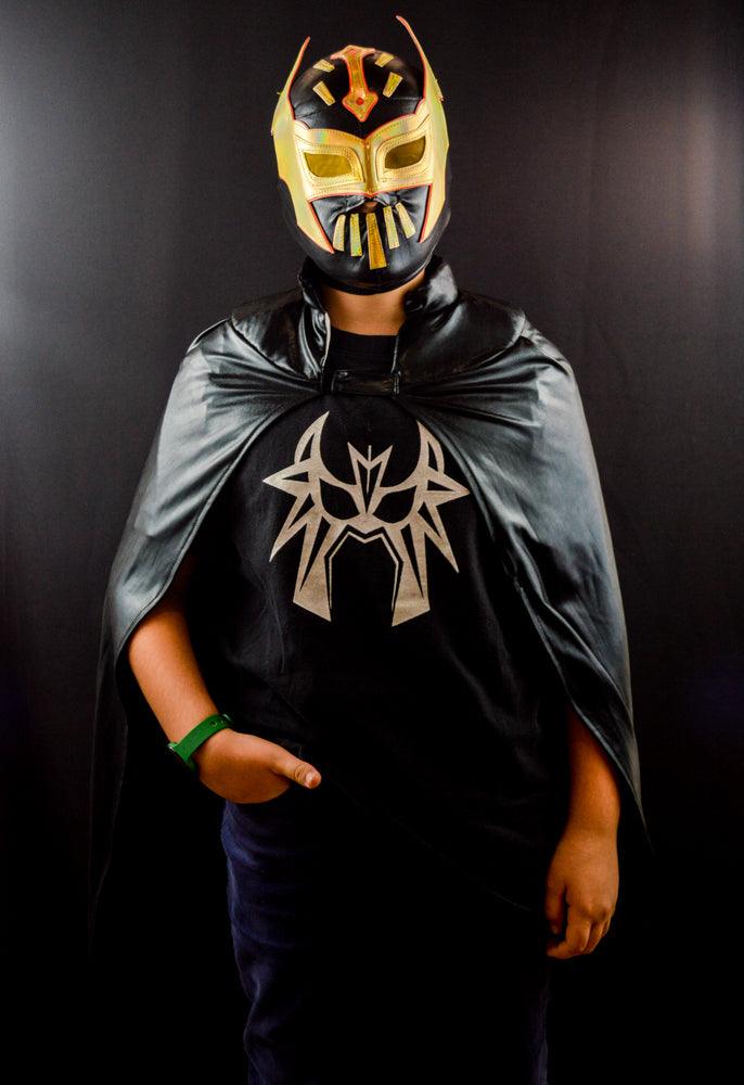 KID BLACK CAPE MEXICAN WRESTLING LUCHA LIBRE LUCHADOR HALLOWEEN COSTUME - Mr. MaskMan - Wrestling Mask - Luchador Mask - Mexican Wrestler