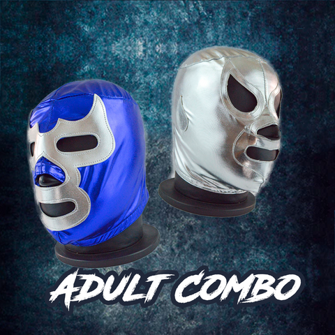 Pack Santo/Blue Spandex Luchador Mask