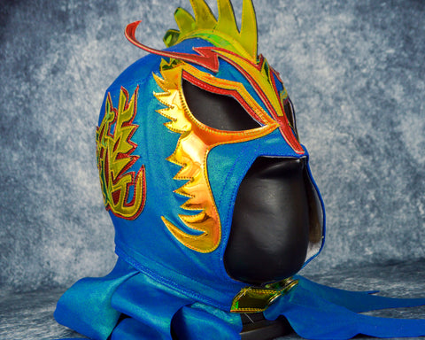 Ultimo Dragon Fire Turquoise Edition Pro Grade Wrestling Luchador Mask