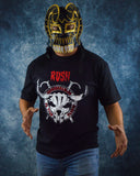El Toro blanco rush Masks Lucha Libre T shirt Short Sleeve Round Neck