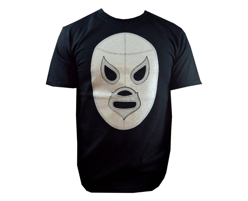 Silver Lucha Libre T shirt Short Sleeve Round Neck - Mr. MaskMan - Wrestling Mask - Lucha Libre Mask - Luchador Mask