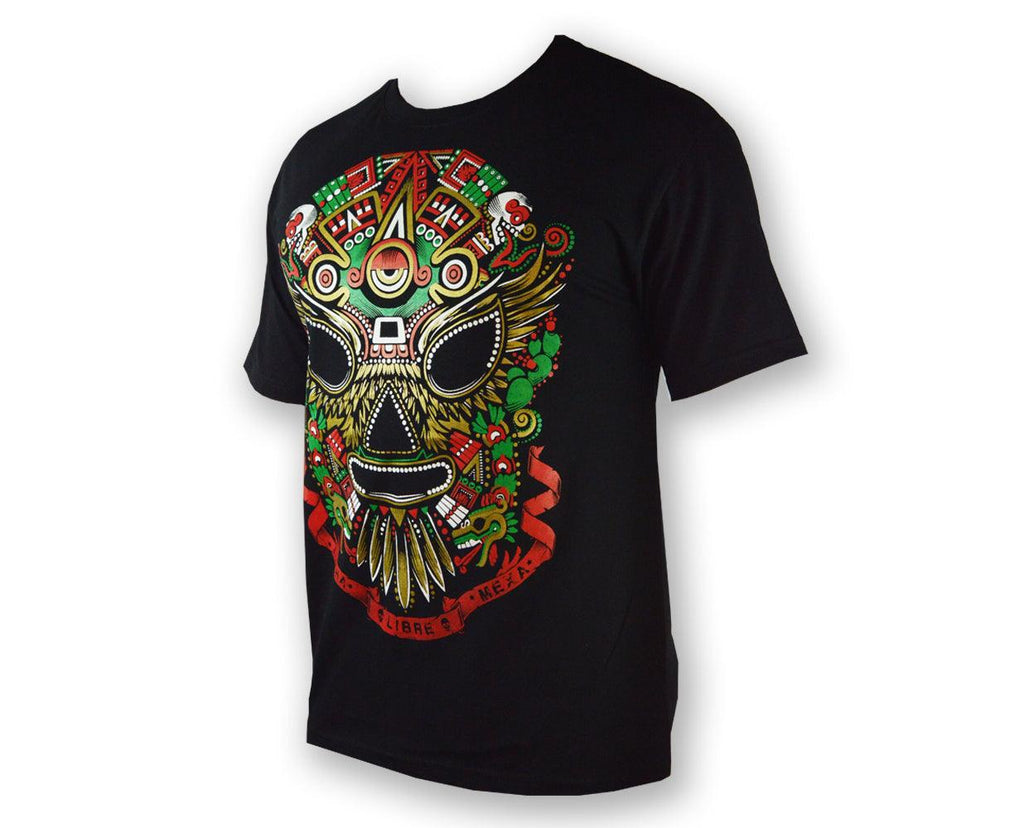 A326 Viva Mexico Lucha Libre T shirt Short Sleeve Round Neck - Mr. MaskMan - Wrestling Mask - Luchador Mask - Mexican Wrestler