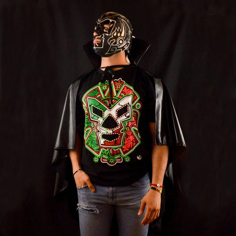 CAPE ADULT BLACK MEXICAN WRESTLING LUCHA LIBRE LUCHADOR HALLOWEEN COSTUME - Mr. MaskMan - Wrestling Mask - Luchador Mask - Mexican Wrestler