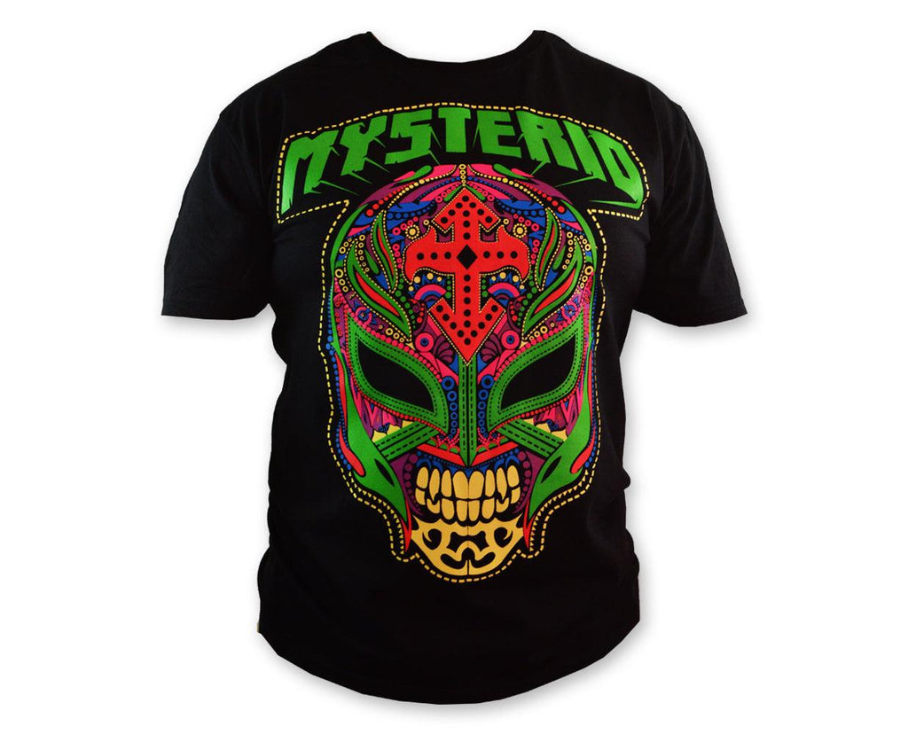 A114 Rey Misterio Lucha Libre T shirt Short Sleeve Round Neck - Mr. MaskMan - Wrestling Mask - Lucha Libre Mask - Luchador Mask - Mexican Wrestler