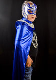 KID BLUE CAPE MEXICAN WRESTLING LUCHA LIBRE LUCHADOR HALLOWEEN COSTUME - Mr. MaskMan - Wrestling Mask - Luchador Mask - Mexican Wrestler