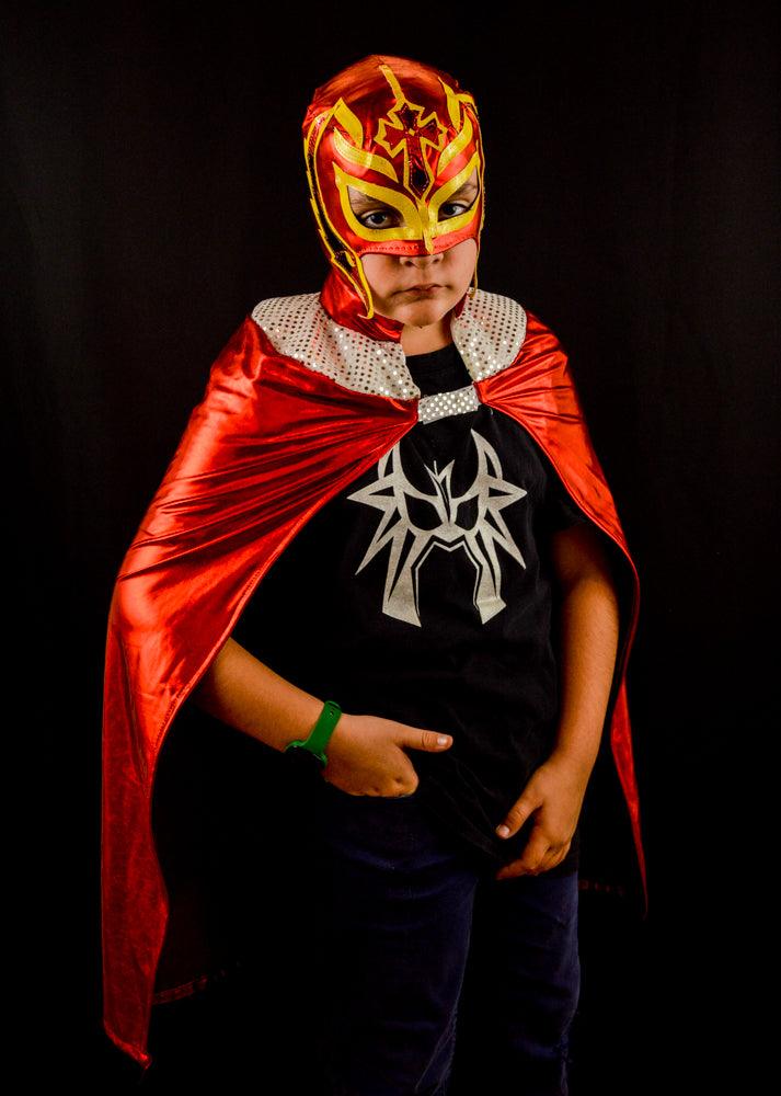KID RED CAPE MEXICAN WRESTLING LUCHA LIBRE LUCHADOR HALLOWEEN COSTUME - Mr. MaskMan - Wrestling Mask - Luchador Mask - Mexican Wrestler